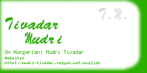 tivadar mudri business card